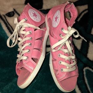 Pink gladiator converse sandals zip in back